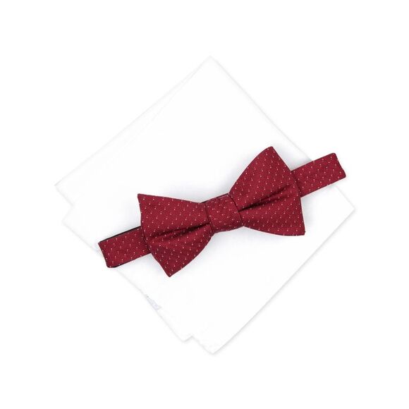NWT ALFANI Mens Red Geometric Pre-Tied Silk Bow Tie - Picture 1 of 2